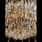 Люстра круглая с хрустальными подвесками на золотистом каркасе Roul Crystal Light варинант исполнения - 5 | Loft Concept в Перми