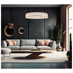 Люстра подвесная круглая из прозрачного хрусталя с корпусом из металла цвета хром Selfsufficient варинант исполнения - 7 | Loft Concept в Перми