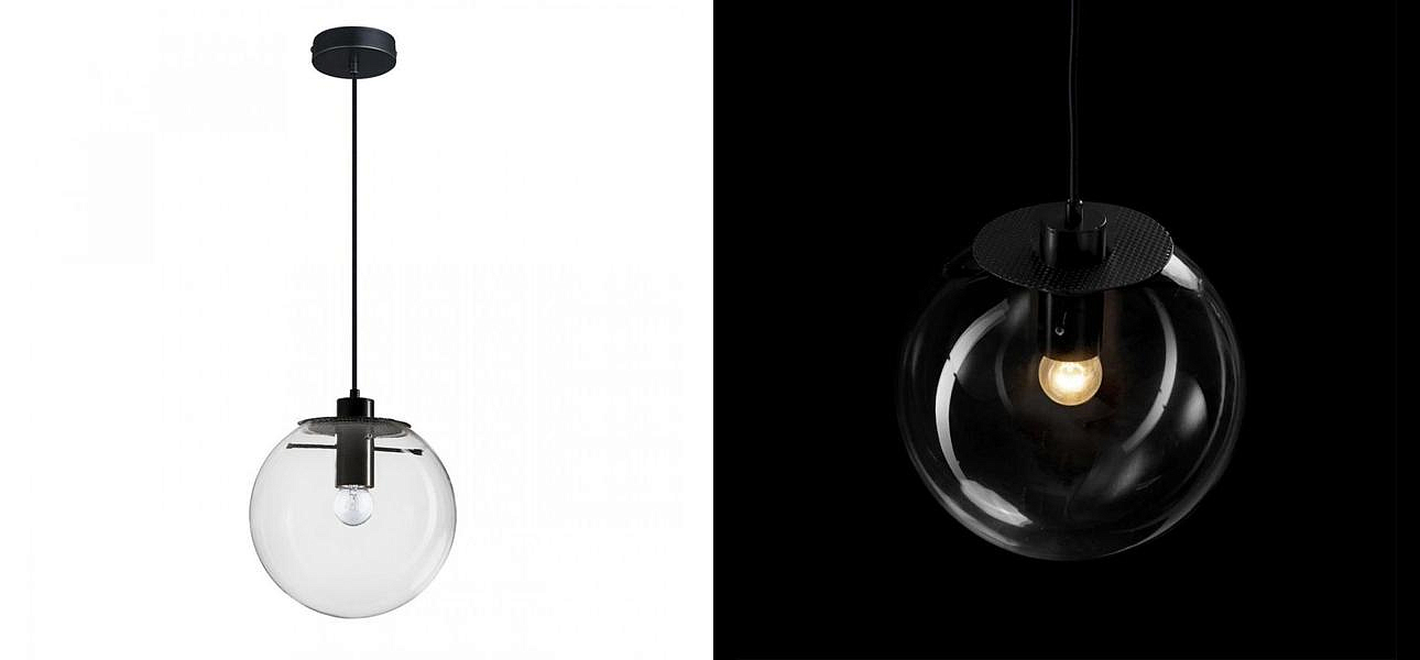 Подвесной светильник Selene Glass Ball Ceiling Lights Black 40 cm Подвесной светильник Selene Glass Ball Ceiling Lights Black 40 cm - Loft-Concept в Перми