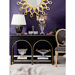 Чаша из прозрачного стекла с бронзовым ободком и фигурками бабочек Eden Garden варинант исполнения - 3 | Loft Concept в Перми