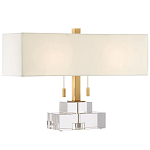 Настольная лампа прямоугольная на прозрачном основании Charm and Luxury варинант исполнения - 2 | Loft Concept в Перми