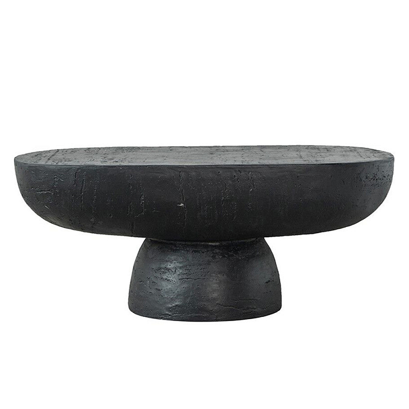 Столик кофейный черного цвета с овальной столешницей и круглым основанием Black Dalmen Table Черный в Перми | Loft Concept 