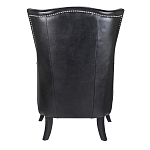 Кресло из натуральной кожи на 4-х деревянных ножках из массива бука Daniel Leather Armchair black варинант исполнения - 3 | Loft Concept в Перми