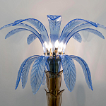 Торшер Glass Decorated Palm Floor Lamp Blue Листья Пальмы  варинант исполнения - 1 | Loft Concept в Перми