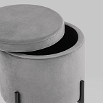 Серый пуф на черных ножках SANJAY варинант исполнения - 3 | Loft Concept в Перми