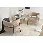 Кресло полукруглое мягкое с буклированной обивкой Armchair with Boucle Upholstery варинант исполнения - 4 | Loft Concept в Перми