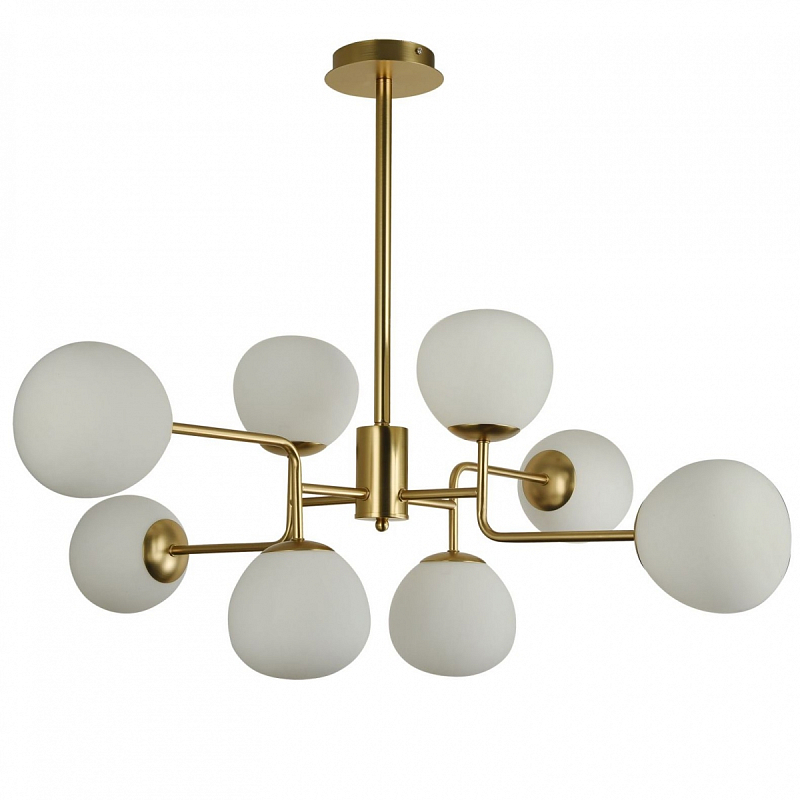 Люстра Tiepolo Ball Chandelier Gold 8 Золотой Белый Люстра Tiepolo Ball Chandelier Gold 8 Золотой Белый в Перми | Loft Concept