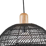 Подвесной светильник с округлым абажуром из черного ротанга Wicker Furniture варинант исполнения - 4 | Loft Concept в Перми