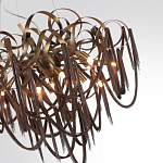 Люстра подвесная с объемной композицией из скрученных лент и металлических цепочек Atlantis Chain варинант исполнения - 3 | Loft Concept в Перми