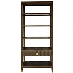 Стеллаж Elsa Dreams Walnut со стеклянными полками и ящиком варинант исполнения - 7 | Loft Concept в Перми