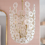 Подвесной светильник декорированный цветами из стекла Lightness of Flowers варинант исполнения - 4 | Loft Concept в Перми