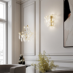 Люстра подвесная из металла с хрустальными подвесками прозрачного цвета Quasar 41 варинант исполнения - 7 | Loft Concept в Перми