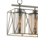 Люстра прямоугольная с 5-ю плафонами из стекла с узором Translucent Pattern варинант исполнения - 1 | Loft Concept в Перми