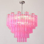 Элитная Люстра Textured Glass Pink Chandelier Ярко Розовое стекло варинант исполнения - 4 | Loft Concept в Перми