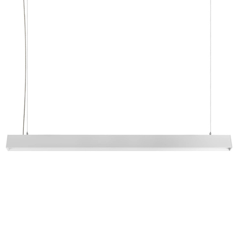 Подвесной светильник линейный металлический 120 см Smooth Line Pendant Черный Белый Подвесной светильник линейный металлический 120 см Smooth Line Pendant Черный Белый в Перми | Loft Concept
