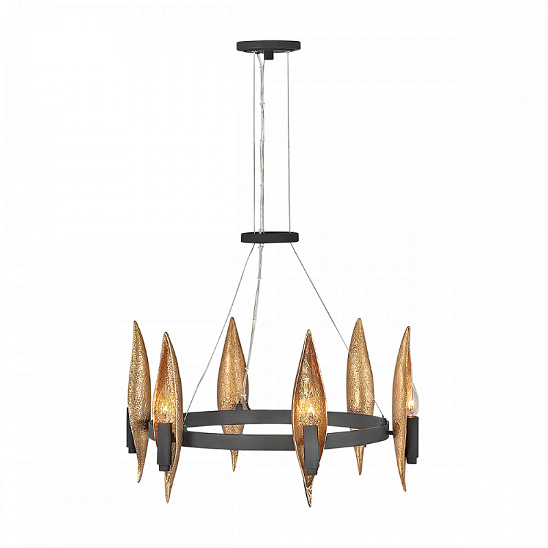 Люстра Hinkley 6 патронов Черный Янтарный в Перми | Loft Concept 