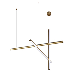 Люстра с 3-мя  пересекающимися цилиндрическими плафонами на тонких тросах Trumpet tube варинант исполнения - 4 | Loft Concept в Перми