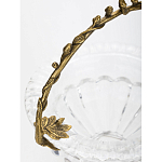 Чаша из прозрачного стекла на ножке с бронзовой ручкой в виде ветки Eden Garden варинант исполнения - 5 | Loft Concept в Перми