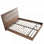 Кровать двуспальная с высоким изголовьем из дерева и подушек из экокожи Modern Look варинант исполнения - 4 | Loft Concept в Перми