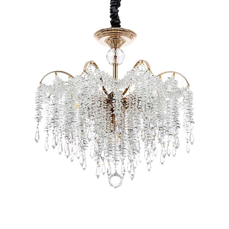 Люстра с хрустальными подвесками Crystal Classic Fairytree Chandelier 12 Золотой Прозрачное Стекло в Перми | Loft Concept 