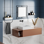 Настенное зеркало квадратной формы в черной металлической раме CORNER MIRROR BLACK варинант исполнения - 2 | Loft Concept в Перми