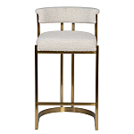 Стул барный букле бежевый с каркасом цвета матовое золото Tactility варинант исполнения - 1 | Loft Concept в Перми