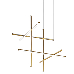 Люстра с 6-ю  пересекающимися цилиндрическими плафонами на тонких тросах Trumpet tube варинант исполнения - 1 | Loft Concept в Перми