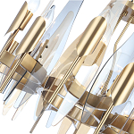 Люстра с вертикальными стеклянными элементами и металлическим каркасом цвета Латунь Vertical Glass варинант исполнения - 3 | Loft Concept в Перми