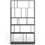Стеллаж из металла широкий Wide Menzie Metal Rack Black варинант исполнения - 2 | Loft Concept в Перми