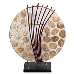 Настольная лампа из перламутра и дерева на подставке Indonesian Shell варинант исполнения - 1 | Loft Concept в Перми