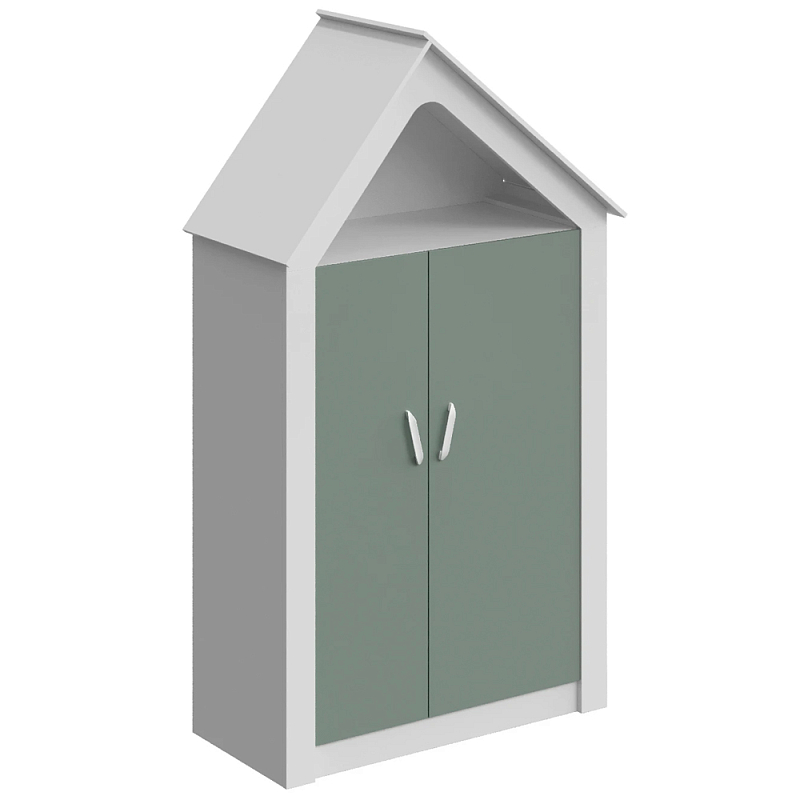 Шкаф в детскую Tiny Town Wardrobe Белый Зеленый шалфей Розовый Древесина Шкаф в детскую Tiny Town Wardrobe Белый Зеленый шалфей Розовый Древесина в Перми | Loft Concept