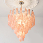 Современная Люстра Textured Glass Drops Chandelier Нежно розовые капли  варинант исполнения - 4 | Loft Concept в Перми