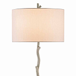 Торшер с цилиндрическим тканевым абажуром на каркасе в виде тонкого дерева Gray Branch варинант исполнения - 1 | Loft Concept в Перми