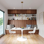 Люстра с 6-ю лампами на тонких изогнутых рожках в современном стиле Feiss варинант исполнения - 7 | Loft Concept в Перми