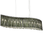 Линейная люстра изогнутой формы с хрустальными подвесками Crystal Art Chrome Green Linear Chandelier варинант исполнения - 1 | Loft Concept в Перми