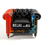 Кресло "Умный Умник" Rick and Morty graffiti chair натуральная кожа  варинант исполнения - 2 | Loft Concept в Перми