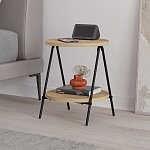 Стол приставной с 2-мя круглыми столешницами из дерева ESSEL OAK варинант исполнения - 6 | Loft Concept в Перми