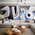 Арт-объект ручной работы Blue Abstraction из 4-х панелей варинант исполнения - 1 | Loft Concept в Перми