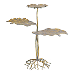 Столик приставной с тремя столешницами Тропические листья Tropical Forest gold варинант исполнения - 1 | Loft Concept в Перми