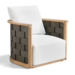 Дизайнерское уличное кресло из массива дерева с плетеной спинкой PALINFRASCA Armchair варинант исполнения - 6 | Loft Concept в Перми