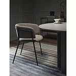 Стул полукруглый с каркасом из металла и мягким сиденьем и спинкой Soft Chenille варинант исполнения - 5 | Loft Concept в Перми