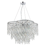 Люстра подвесная с хрустальными подвесками и металлическим основанием цвета Хром Ludivine Lighting варинант исполнения - 1 | Loft Concept в Перми