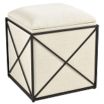 Пуф бежевый с черной металлической рамой Beige Pouf варинант исполнения - 4 | Loft Concept в Перми