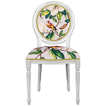 Стул светло-серый из натурального бука с изображением птицы в саду Blooming Colored Birds варинант исполнения - 1 | Loft Concept в Перми