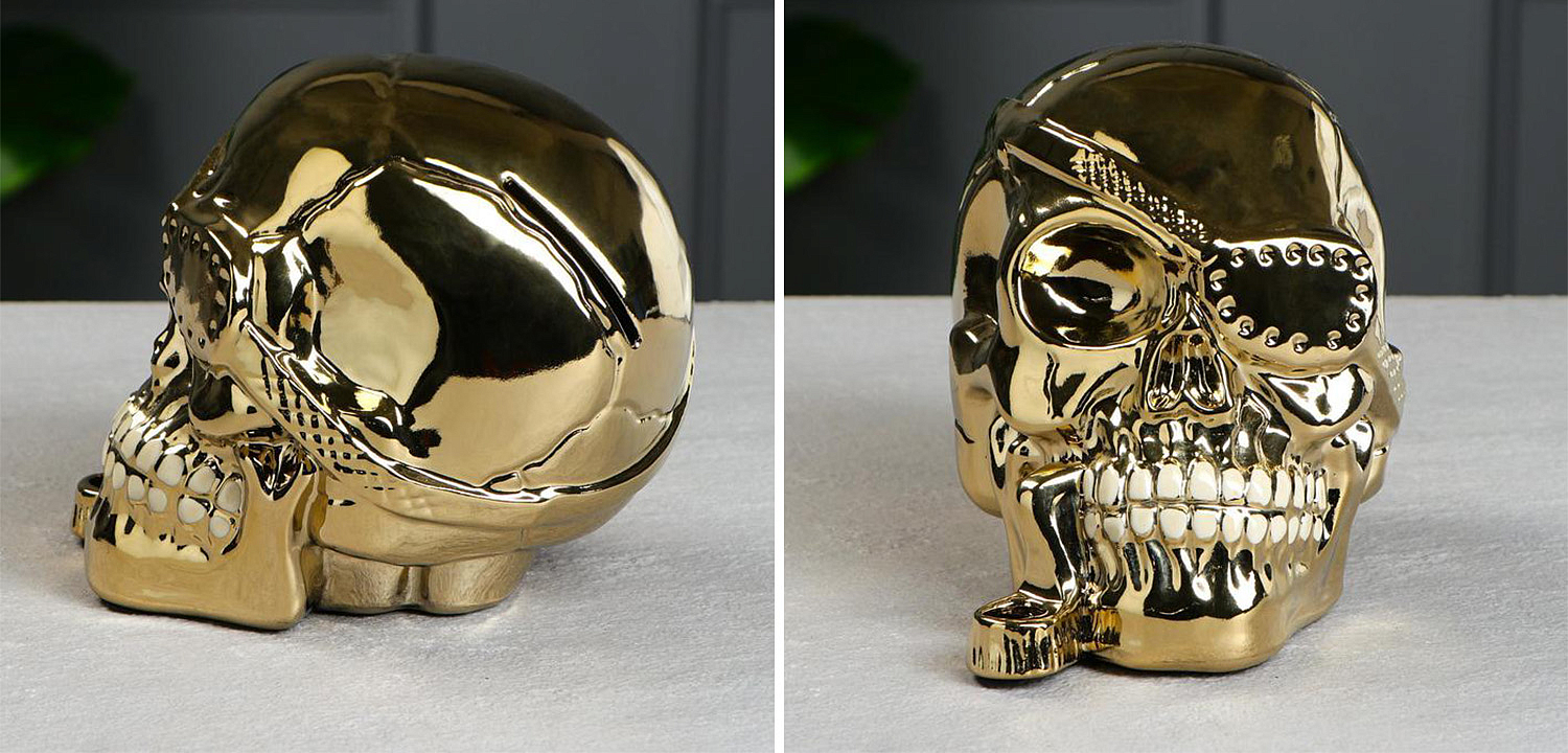 Статуэтка Golden Skull with Pipe Статуэтка Golden Skull with Pipe - Loft-Concept в Перми
