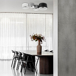 Потолочный светильник с 2-мя цилиндрическими абажурами серого и черного цвета Urban Dome варинант исполнения - 7 | Loft Concept в Перми