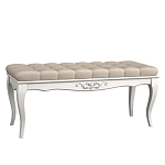 Банкетка из массива бука с бежевой обивкой из велюра White Provence варинант исполнения - 1 | Loft Concept в Перми